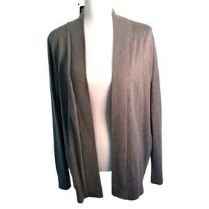 Worthington Women's Plus Long Sleeve Gray Open Front Cardigan Sweater NWT 1X
